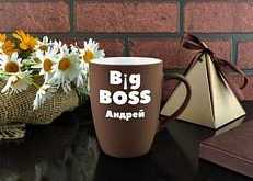 Именная кружка soft touch 'Big Boss'