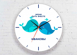 Именные часы настенные, 'Киты'