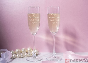 Свадебные бокалы для шампанского &quot;Mr & Mrs&quot;